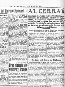 El ejrcito italiano toma Masegoso. Peridico El Avisador Numantino (10/03/1937)