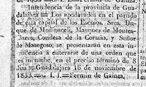 Llamamiento de 1833 al seor de Masegoso