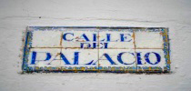 Rtulo de la calle del Palacio en Masegoso