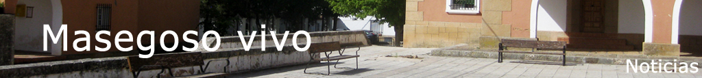 Barra distintiva de Masegoso vivo con una vista de Masegoso de Tajua